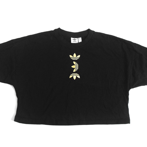 3/$25! Adidas Black and Gold Logo Top - Picture 3 of 5